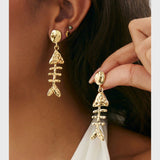 עגילי תליון דג שירה