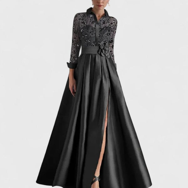 שמלת מקסי סאטן מעיין