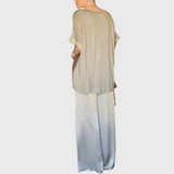 סט סאטן עם צווארון וי של Tal