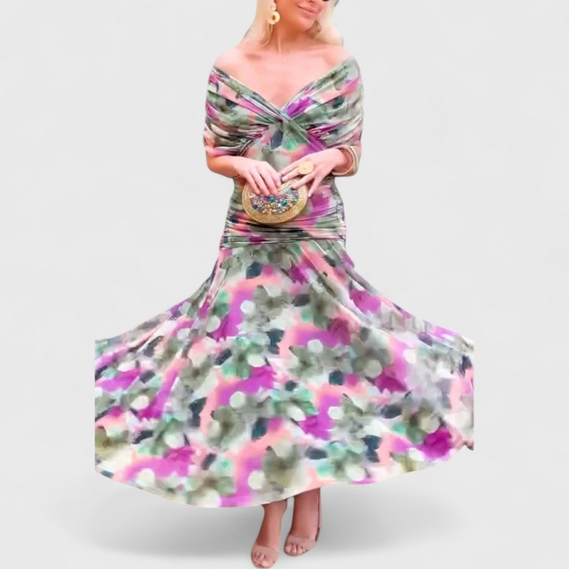 שמלת מקסי פרחונית של נגה