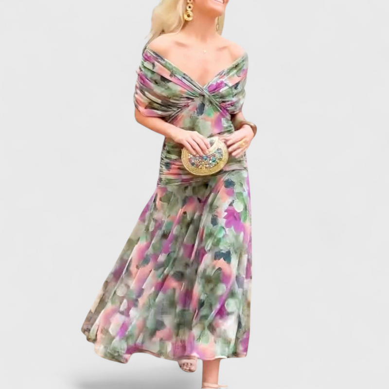 שמלת מקסי פרחונית של נגה