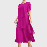 שמלת מידי לאירועים בגזרה שכבתית של תמר