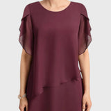 שמלת מידי לאירועים בגזרה שכבתית של תמר